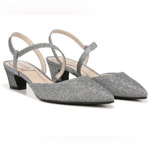 Lifestride Sling backs Pewter Glitter Size 7.5 New